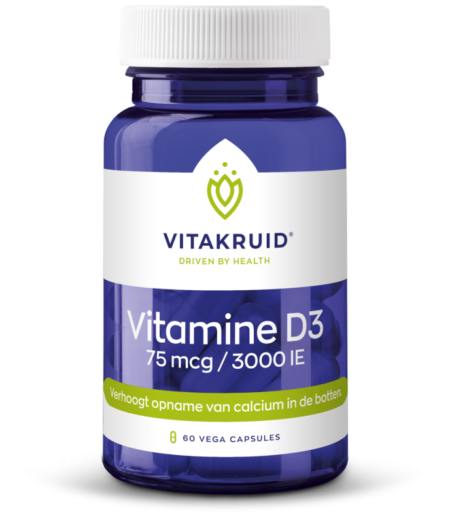 Vitamine D3 - 75 mcg / 3000 IE ( Hoge dosering )